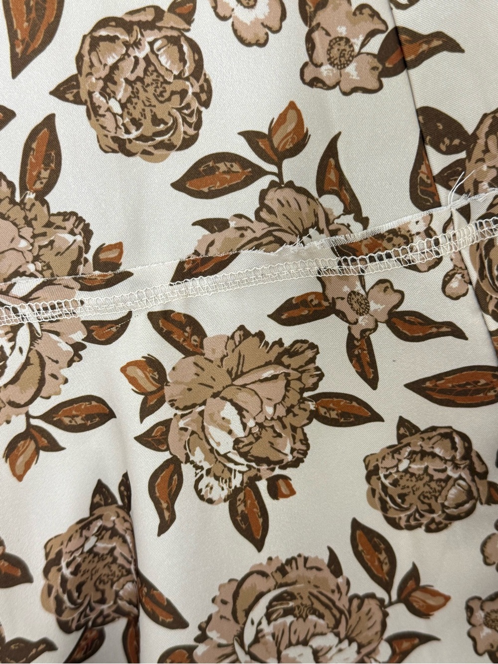 Neutral Floral Midi Skirt Romantic Cottagecore A-Line Skirt - Picture 7 of 12